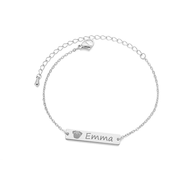 Custom Hand Painted Engraved Pet Photo Bracelets For Women Stainless Steel