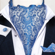 Luxury Men&#39;s Vintage Paisley Floral Formal Cravat Ascot Tie Self British Style