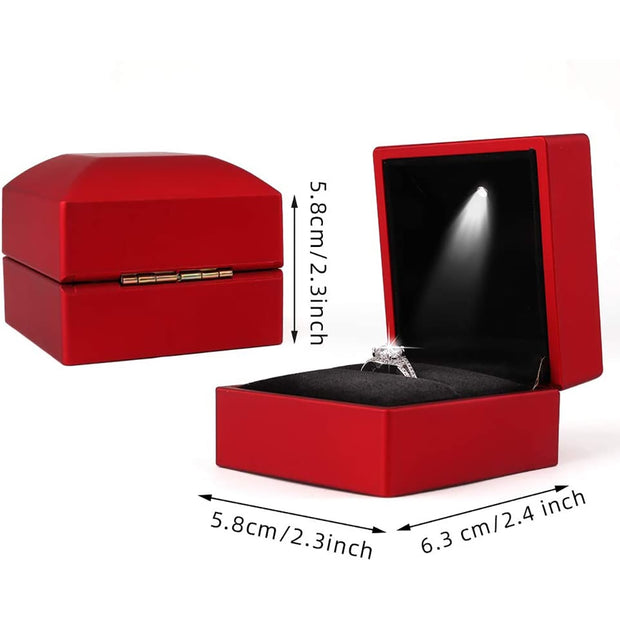 Luxury LED Light Proposal Engagement Ring Boxes Jewelry Gift Box