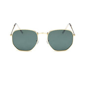 Hexagon Sunglasses Men Brand Designer Small Square Sunglases Metal Frame
