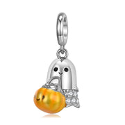 Halloween Theme Pendants Charms Evil Pumpkin Bat Skull 925 Sterling Silver