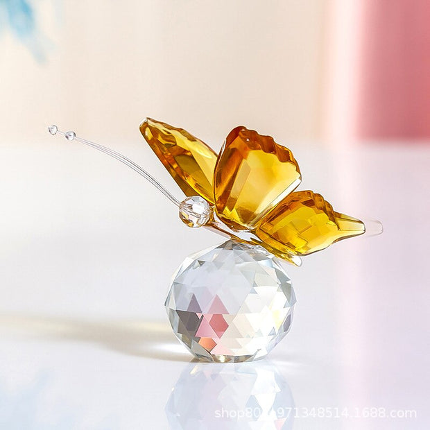Crystal butterfly small ornament crystal small animal ornament home decore