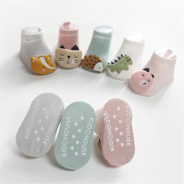Baby Cotton Socks Cartoon Animal Newborn Socks Anti Slip Floor Socks