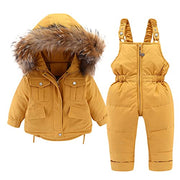 2pcs Set Baby Girl Winter Down Jacket and Jumpsuit for 0-4Year