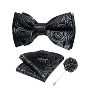 Wedding Bow Tie for Men Classic Red Pre-tied Bowtie Gift Set