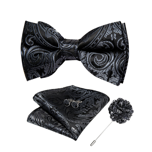 Wedding Bow Tie for Men Classic Red Pre-tied Bowtie Gift Set
