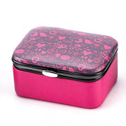 8*6*4.2 CM New Portable Jewelry Box With Mirror Earrings Necklace Ring Display