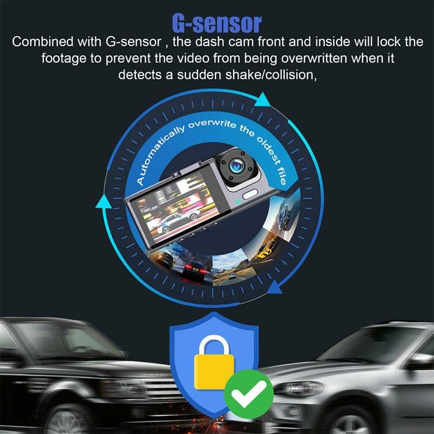 3 in 1 Car Driving Video Recorder Cycle Recording 2 Inch Dash Cam