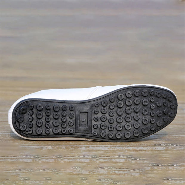 Mens Shoes White Black Breathable Brand Driving Autumn Male Flats