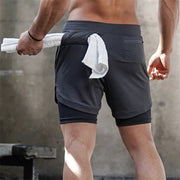 Camo Running Shorts Men 2 In 1 Double-deck Quick Dry GYM Sport Shorts