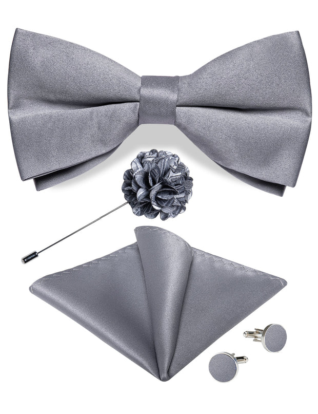 Wedding Bow Tie for Men Classic Red Pre-tied Bowtie Gift Set