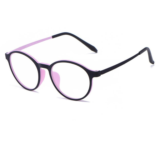YIMARUILI Ultralight Titanium Alloy TR90 Myopia Glasses Retro Round