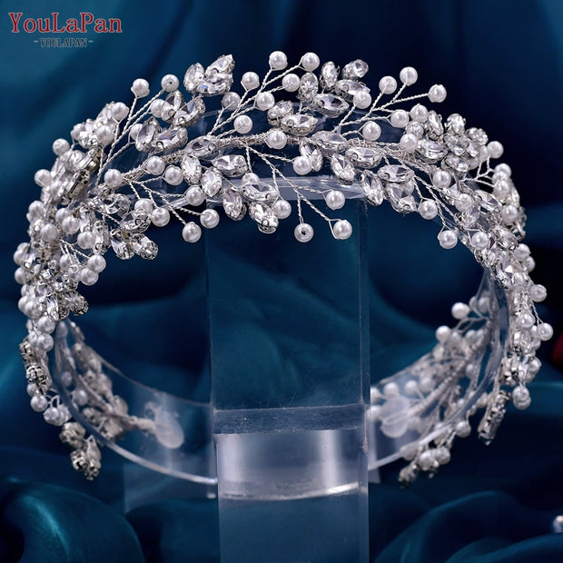 YouLaPan HP446 Pearl Headband Wedding Bride Hair Jewelry Bridal Headwear