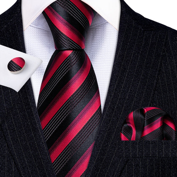 3PC Fashion Luxury Dark Floral 100% Silk Tie Gifts For Men Suit