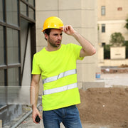 Men Reflective Safety T-Shirt Short Sleeve High Visibility Tees Tops Safe Gear For Construction Site