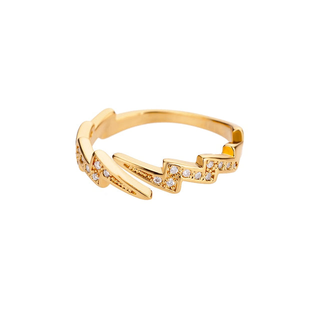 Lightning Rings For Women Stainless Steel Gold Color Finger Ring 2022