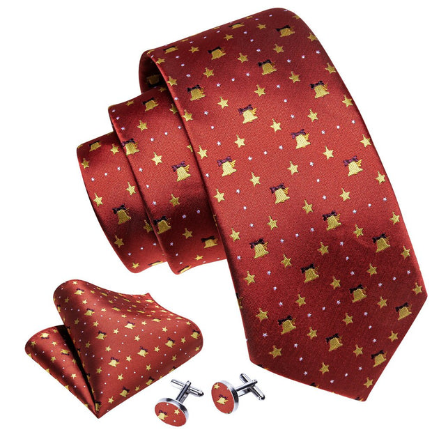 3PC Fashion Luxury Dark Floral 100% Silk Tie Gifts For Men Suit