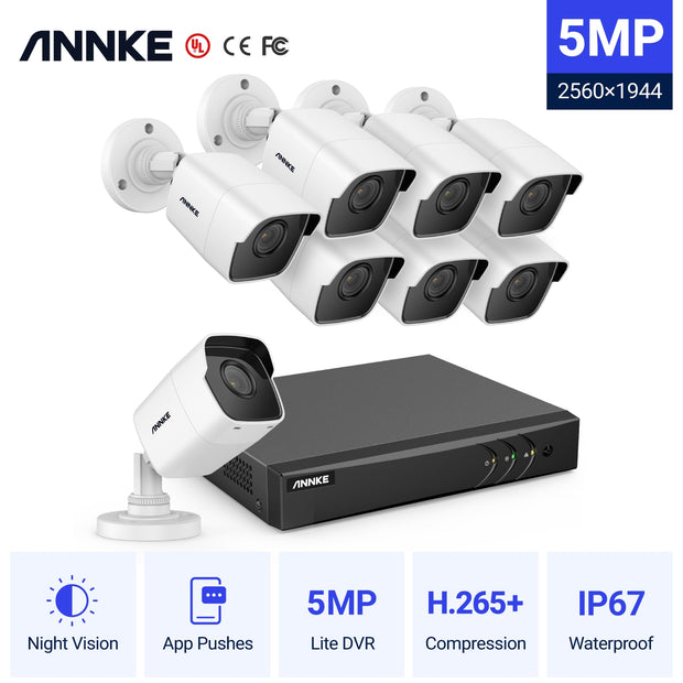 ANNKE 8CH 5MP Lite HD Video Surveillance System 5 IN1 5MP Lite H.265+ DVR