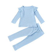 Autumn Kids Pajamas Set Baby Girls Cotton Imitation Knitting Sleepwear