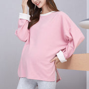 Maternity Clothes Fall and Winter Long Sleeve Soild Nursing Top