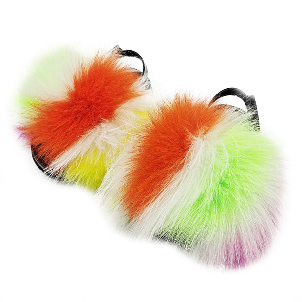 Toddler Fur Slides with Back Strap Kid Furry Stylish Slippers