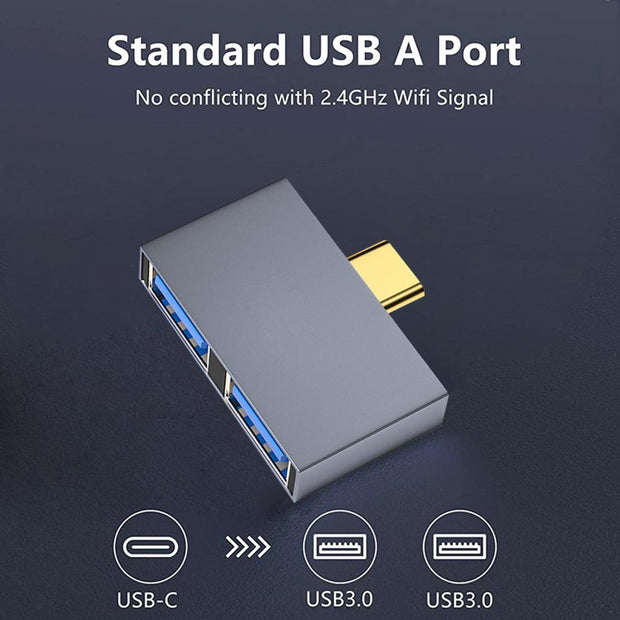 USB 3.0 HUB With Charging Cable Multi 3 Ports Desk Clip USB Splitter Adapter For PC