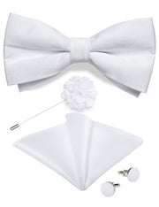 Wedding Bow Tie for Men Classic Red Pre-tied Bowtie Gift Set
