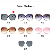 ZXWLYXGX Fashion Women Oversize Sunglasses Gradient Plastic Brand Designer