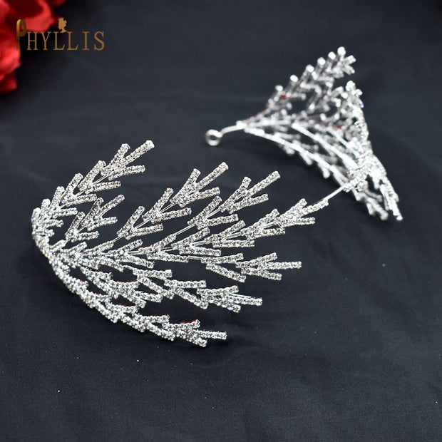 A254 Silver Gold Bride Headband Rhinestone Hair Jewelry for Women Tiaras Luxury