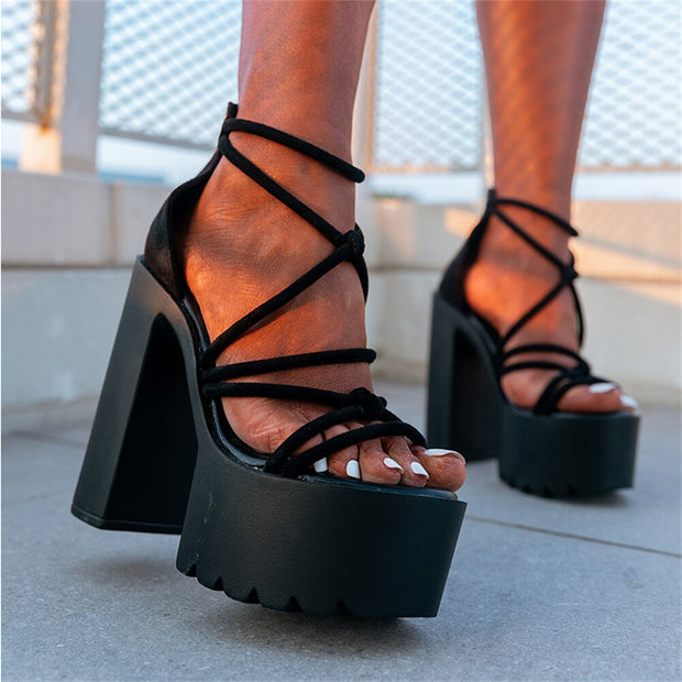 KarinLuna Dropship 2023 Summer High Quality Platform Ankle Strap