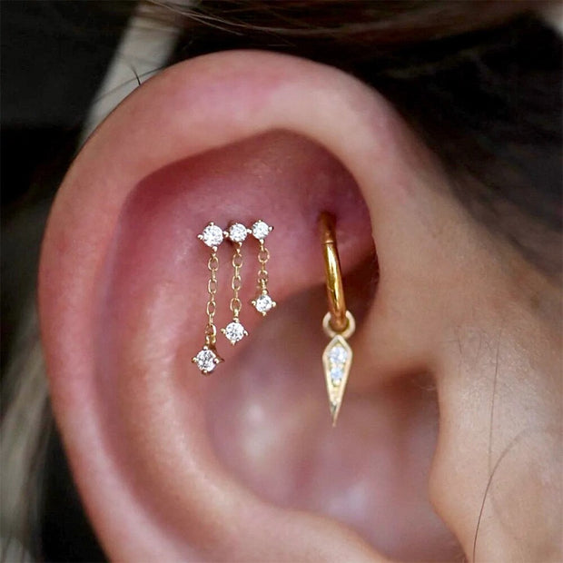 ROXI Korean Style Gold/Silcer Color Tassel Stud Earrings For Women 925 Sterling Silver