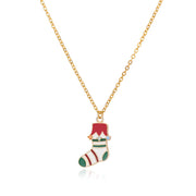 Zircon Christmas Tree Necklace For Women Chain Stainless Steel Necklace