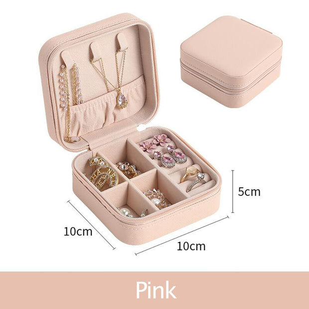 Portable Jewelry Storage Box Candy Color Travel Storage Organizer Jewelry Case