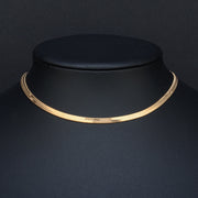 Fashion 24k Gold Necklace 4mm 16/18/20 Inch Blade Necklace Snake Bone