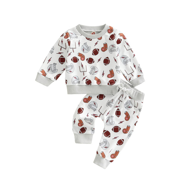 0-3Years Toddler Baby Boys Football Clothing Autumn Outfit Sets