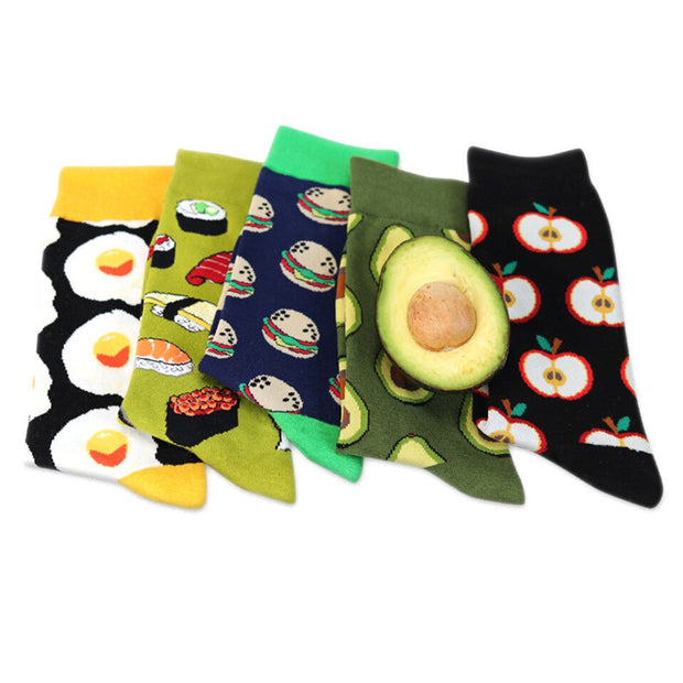 Fashion Art Harajuku Men‘s Socks Fruit Printed Happy Socks