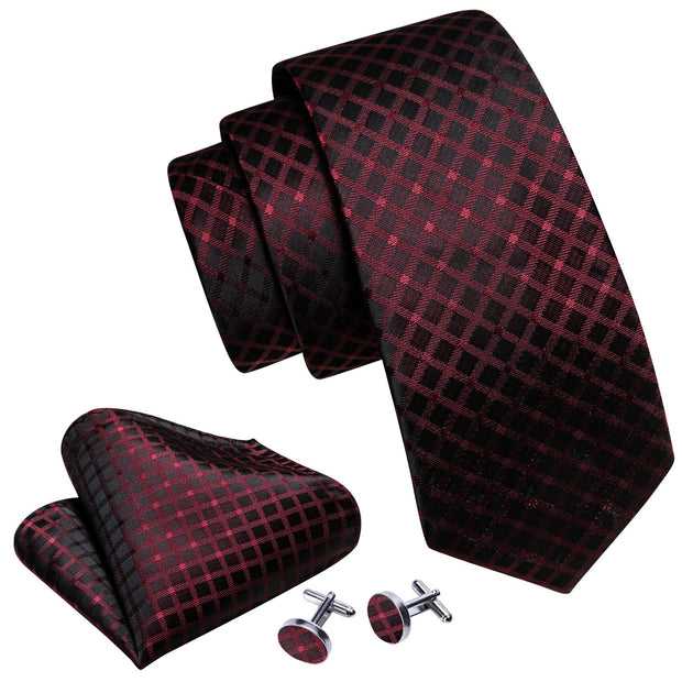 3PC Fashion Luxury Dark Floral 100% Silk Tie Gifts For Men Suit