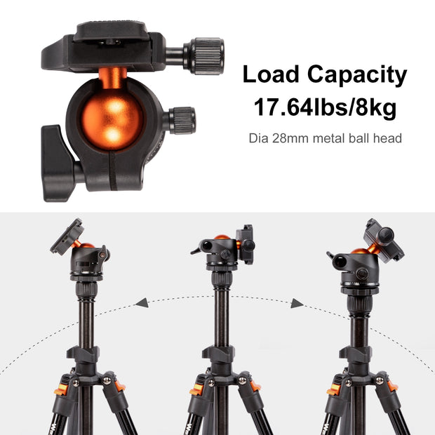 WalkingWay 62.99 Inch Professional High Camera Tripod for DSLR Portable