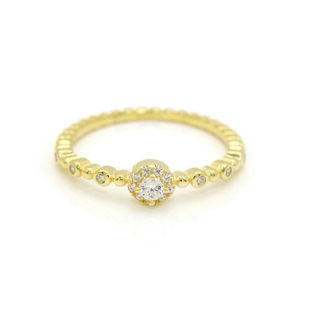Ring Cubic Zirconia Gold Color Matching Dating Crystal Rings