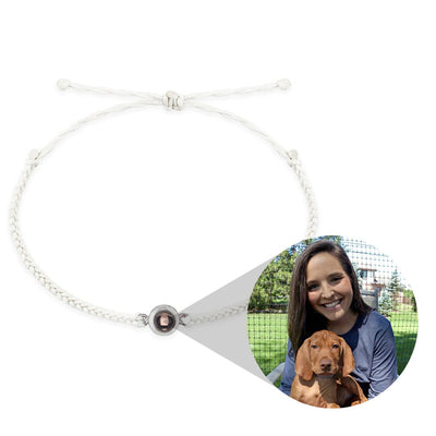 New Braided Bracelet Personalized Circle Photo Projection Bracelet Couples
