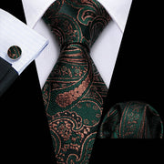 Tie Set Silk Jacquard Floral Necktie Wedding Business Handkerchief Cufflinks Tie