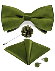 Wedding Bow Tie for Men Classic Red Pre-tied Bowtie Gift Set