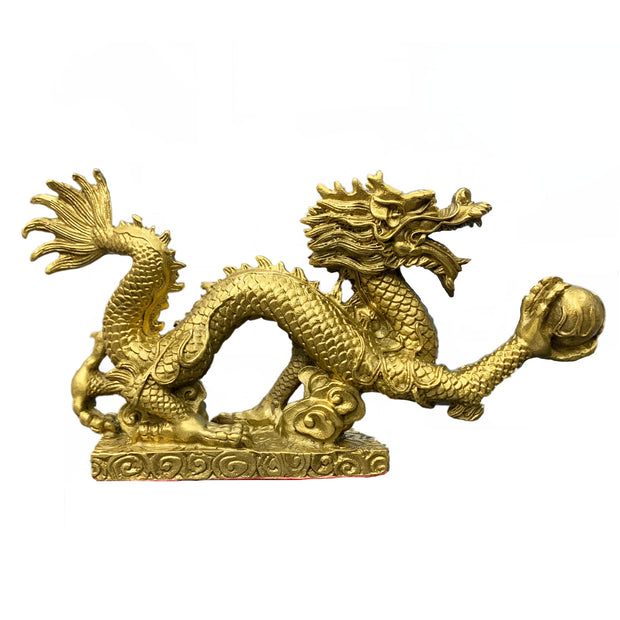 Feng Shui dragon Brass Statue Chinese Home Decor