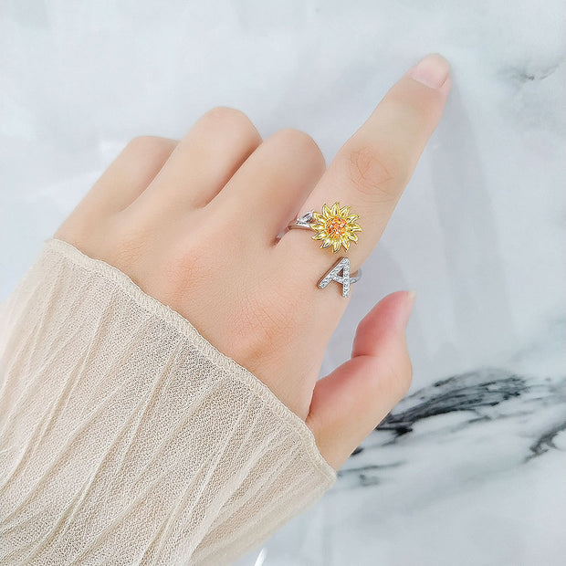 You Are My Sunshine Spinner Sunflowe Rings For Women Fidget Anti Stress