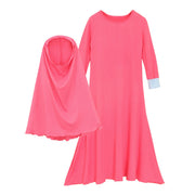 Muslim Islamic Girls' Ramadan Abaya With Hijab Full Length Robe Burka Maxi