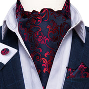Luxury Men&#39;s Vintage Paisley Floral Formal Cravat Ascot Tie Self British Style