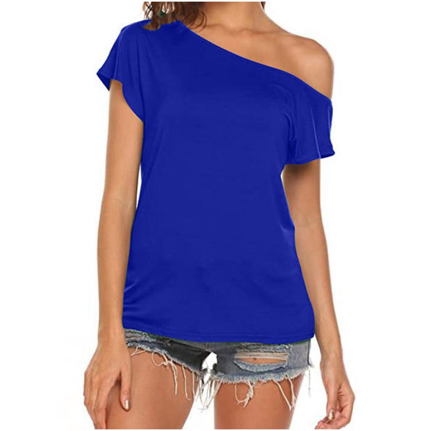 Sexy Blouse Casual Off Shoulder Tops Short Sleeve Blouse Shirt