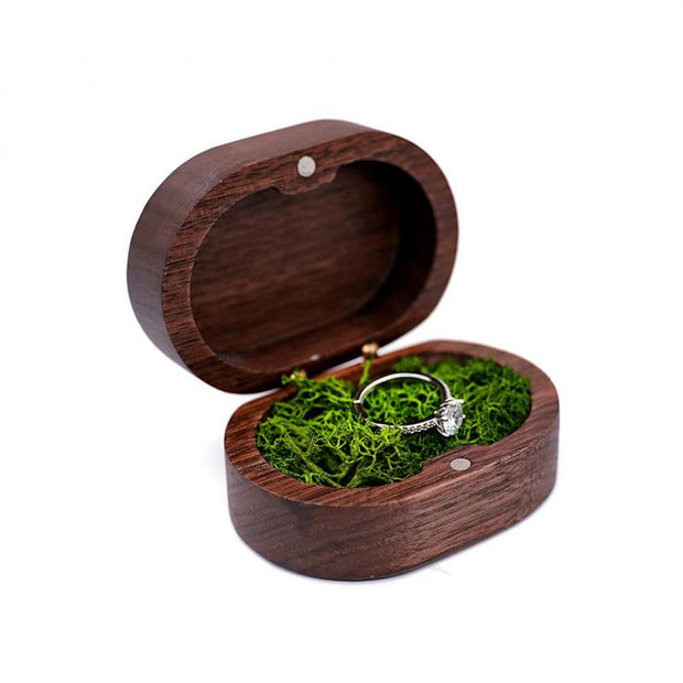 Retro Wedding Wooden Ring Box Necklace Ring Earrings Storage Box Wooden