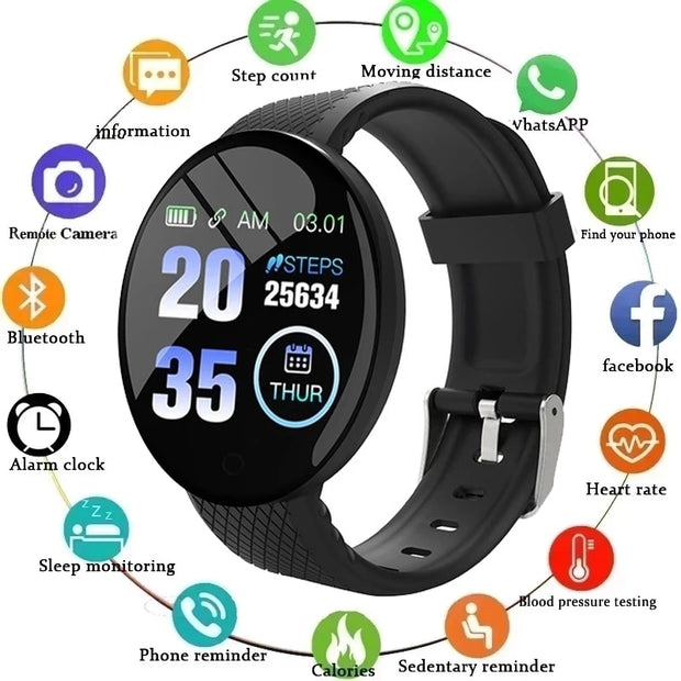 D18 Pro Smart Watch for IOS Android Men Women Bluetooth Fitness Tracker