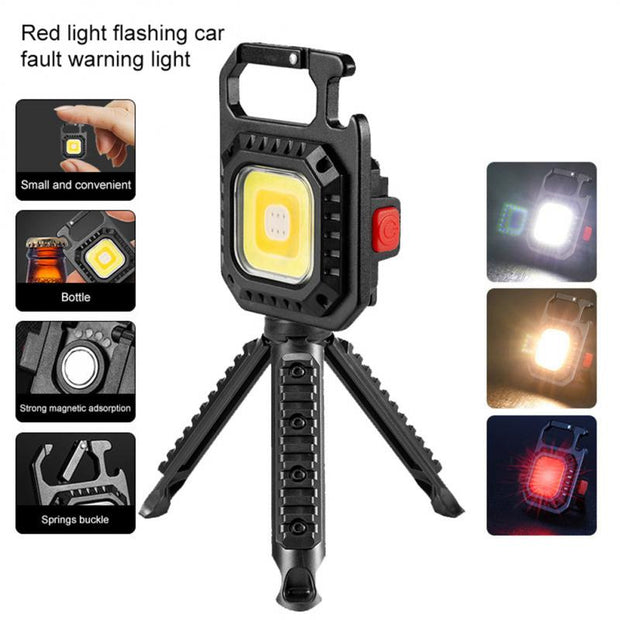Mini LED Keychain Light With Tripod Mutifuction Portable USB Rechargeable